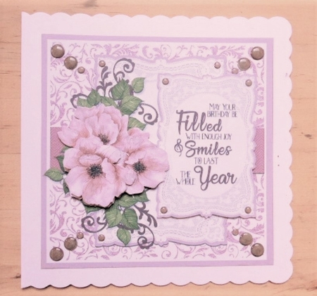 Pink Poppies Birthday Card by Lynn Butters