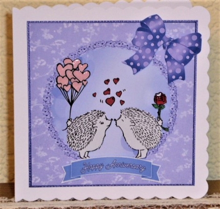 Hedgehog Kisses - Anniversary card  by Lynn Butters