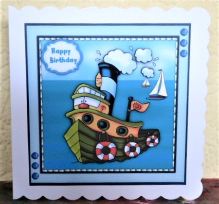 Billys Green  Tugboat 7x7  by Lynn Butters