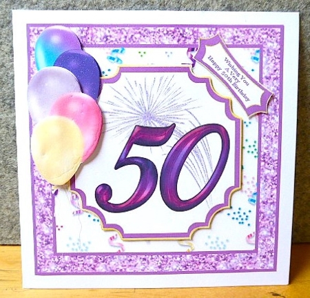 Happy 50th Birthday Wishes - 8x8 Mini Kit by Lynn Butters