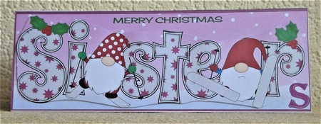 Christmas Gnomes skiing SISTER large dl by Lynn Butters