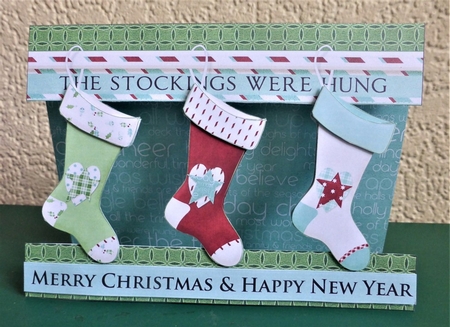 The Stockings Were Hung Christmas Cutaway Card by Lynn Butters