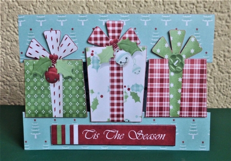 Tis The Season Christmas Presents Cutaway Card by Lynn Butters
