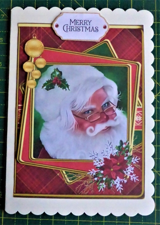 SANTA CLAUS KRIS KRINGLE 5X7 CARD, ENVELOPE, LINER & DECOUPAGE KIT by Lynn Butters