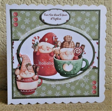 Festive Cuties 2: Cocoa Cup Gnomes 7 x 7 Card Mini Kit, 7 Sheets by Lynn Butters
