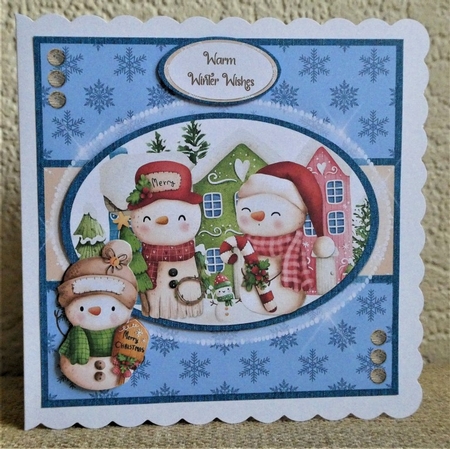 Festive Cuties 3: Snowmen 7 x 7 Card Mini Kit, 7 Sheets by Lynn Butters