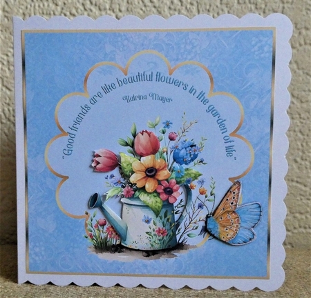 Watering Can & Flowers 3 - multi occasions card by Lynn Butters