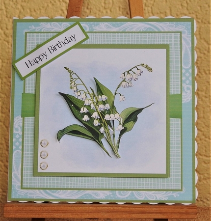 Lovely Lily of the Valley (7x7 inch square card kit) by Lynn Butters