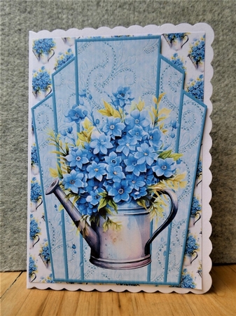 Pretty Art Deco With Blue Shades Flowers/Paper by Lynn Butters