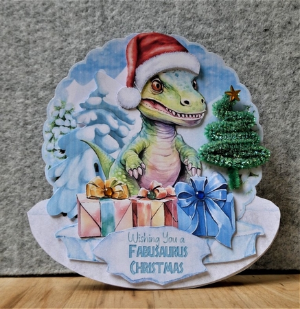 Prehistoric Christmas 1 Rocker Card by Lynn Butters