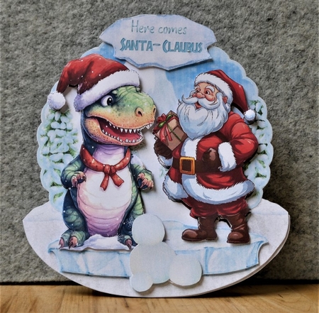 Prehistoric Christmas 5 Rocker Card by Lynn Butters