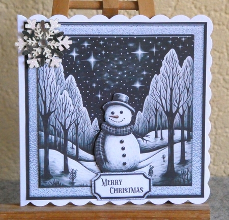 Snowman In Black & White by Lynn Butters