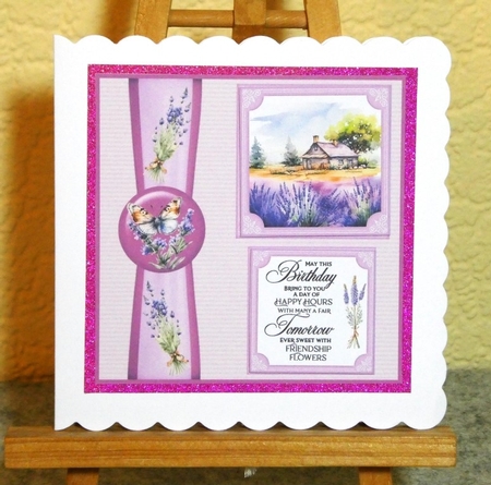 2 Panel Lavender fields card front 4 by Lynn Butters