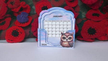Owl Desktop Calendar 2025 by Lynn Butters
