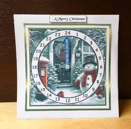 bw and red accents advent clock card 2 by Lynn Butters