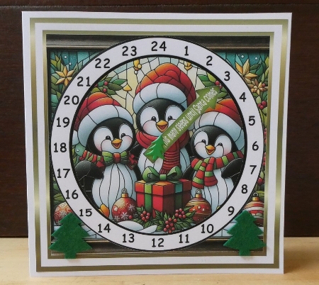 animal advent card 10 penguins by Lynn Butters