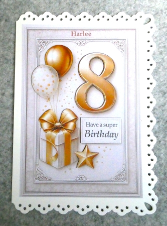 Birthday Age Card A4 – 8th by Lynn Butters