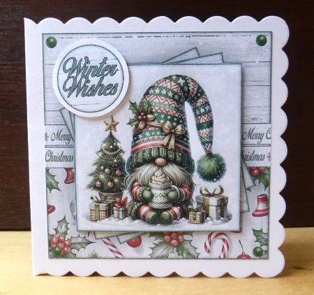 Green Winter Gnome Mini Kit 7X7 by Lynn Butters