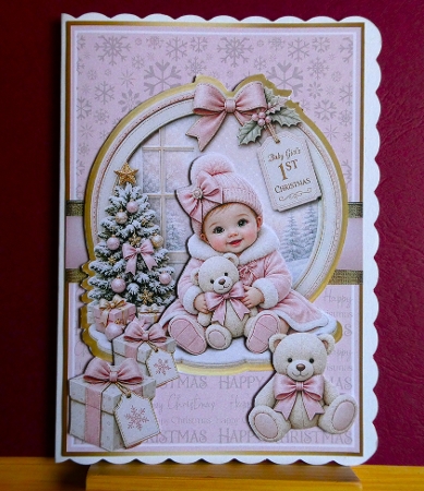Baby Girl 1st Christmas Mini Kit 6x6 & 5x7 Cards by Lynn Butters