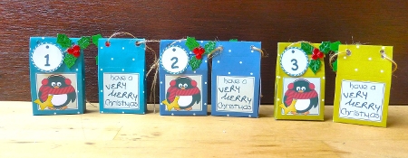 3D Pip Penguin Xmas Hanging Advent Calendar Box Kit by Lynn Butters