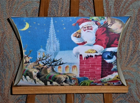 Santa Claus Christmas Pillow Box  by Lynn Butters