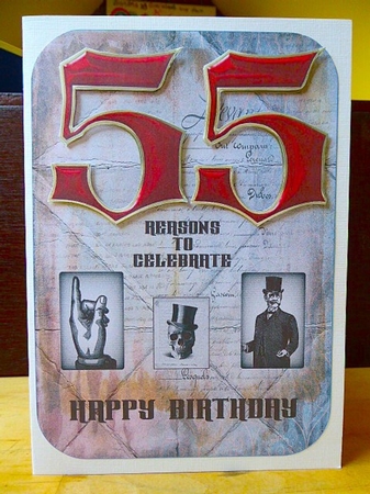 BIG NUMBERS CONCERTINA 55TH MALE BIRTHDAY by Lynn Butters