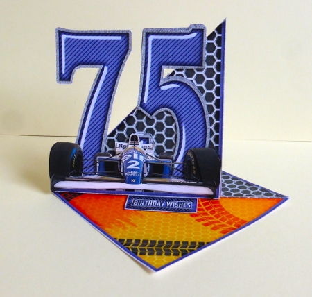Vintage Easel 75th formula one Birthday Card Kit 1179 by Lynn Butters