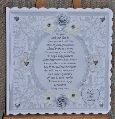 WEDDING VOW RENEWAL SILVER ANNIVERSARY - GREAT VERSE MULTIPLE SENTIMENTS by Lynn Butters