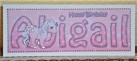 Large DL Happy Birthday ABIGAIL 3D decoupage by Lynn Butters