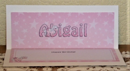 Large DL Happy Birthday ABIGAIL insert by Lynn Butters