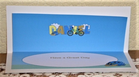 Childrens Bicycle DANIEL large dl insert by Lynn Butters