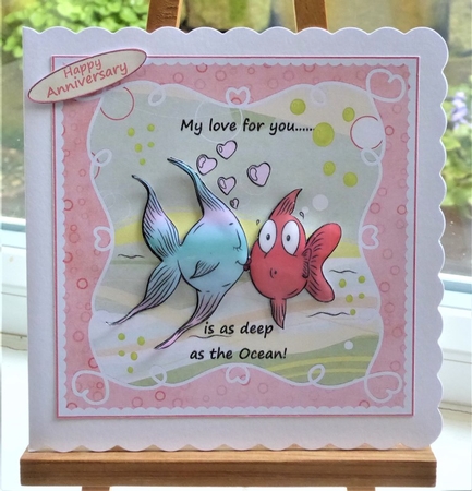 Love Bubbles Romantic/Anniversary Decoupage Topper by Lynn Butters