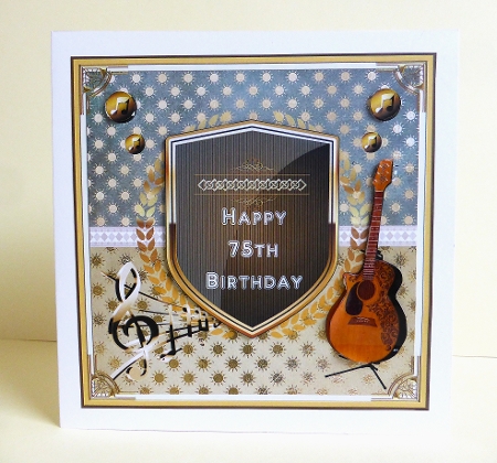 Musical 75th Birthday Decoupage Topper by Lynn Butters