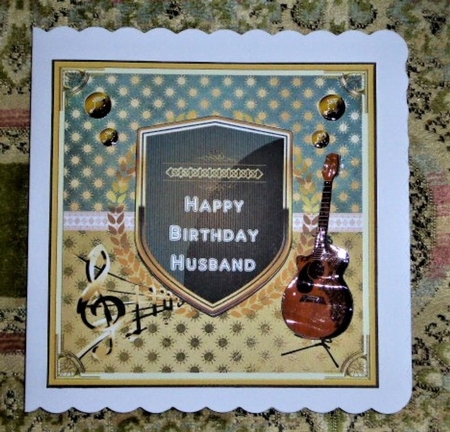 Happy Birthday Husband Decoupage Topper by Lynn Butters