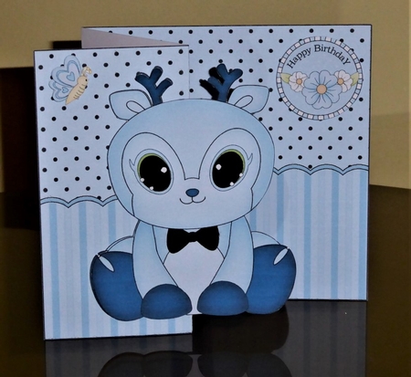 3D Shaped No-Hole Fold Back Mini Kit -  Cute Little Rudy Reindeer by Lynn Butters