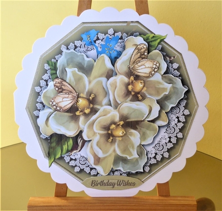 Beautiful Buff Decagon With Flowers  by Lynn Butters