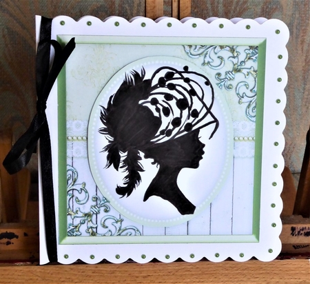 Silhouette Lady in Sage Frame  by Lynn Butters