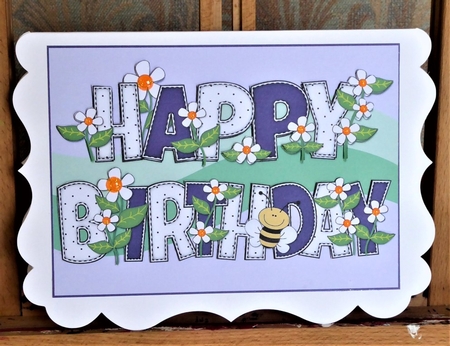 Flowers and Bees BIRTHDAY landscape by Lynn Butters