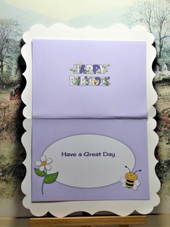 Flowers and Bees BIRTHDAY landscape insert by Lynn Butters