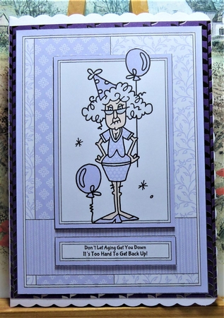 Funny Stella Birthday - Dont let aging get you down (purple) by Lynn Butters