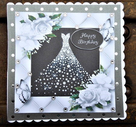The Diamond Gown - White 8x8 by Lynn Butters