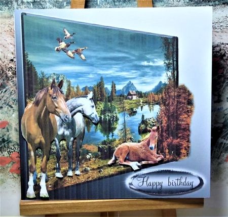 horses at the lake  by Lynn Butters