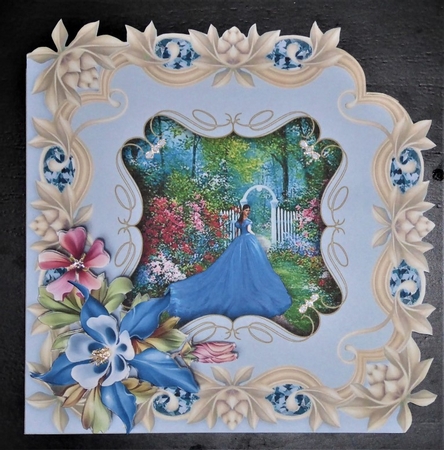Cutaway Corner Card - Aquilegia by Lynn Butters