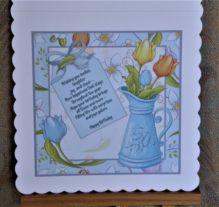 Birthday flower vase insert by Lynn Butters