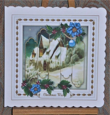 Offset Panel Christmas - Turquoise by Lynn Butters