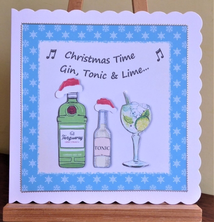 Gin themed Christmas card toppers 6x6 by Lynn Butters