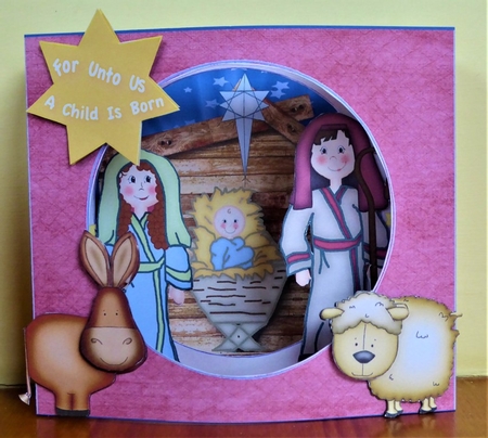 Nativity Diorama Card  by Lynn Butters