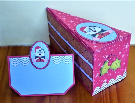 3D Christmas Cake Slice Treat Box Gift Set Mini Kit - Pip Penguin by Lynn Butters