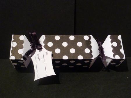 Monochrome Cracker Shaped Treat or Favour Box by Lynn Butters