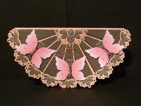 Three Butterflies Scalloped Wobble Card 1 by Lynn Butters
